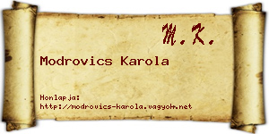 Modrovics Karola névjegykártya